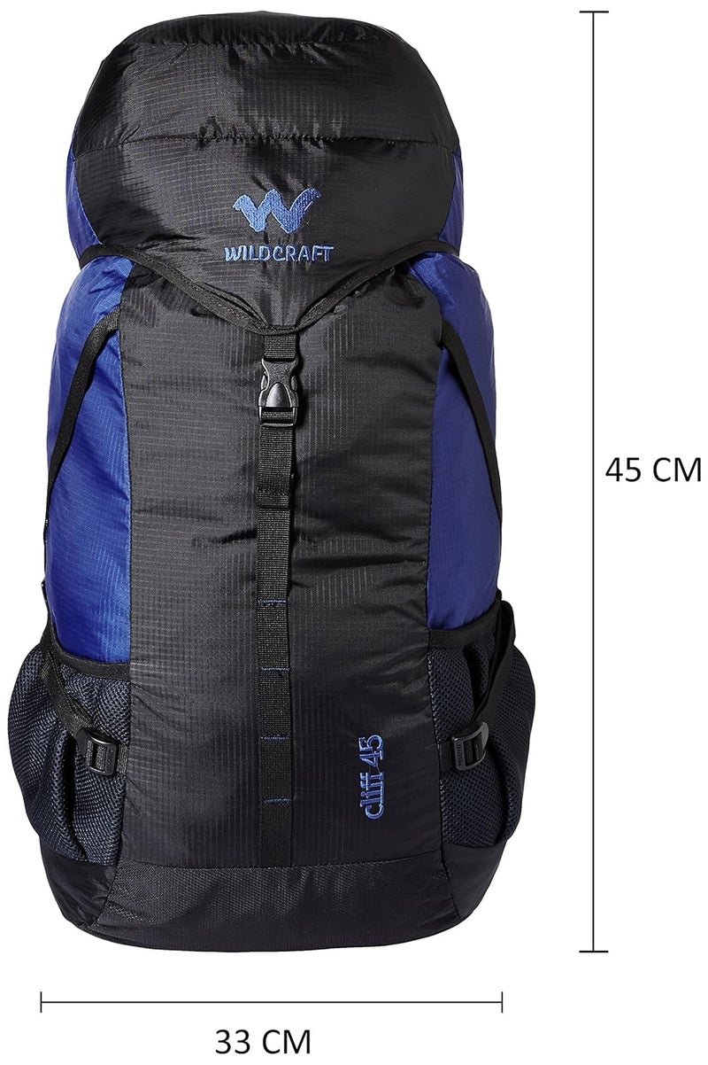 WILDCRAFT 45L Nylon Rucksack – Water-Resistant Travel & Hiking Backpack with Adjustable Straps, Blue - Image 2